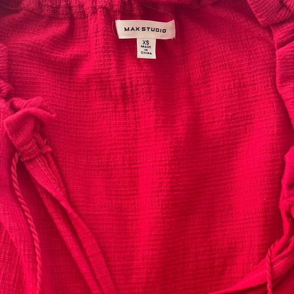 Max Studio Sleeveless Red Tiered Dress sz XS - Flowy Maxi Tiered Ruffle Dress - Picture 7 of 11